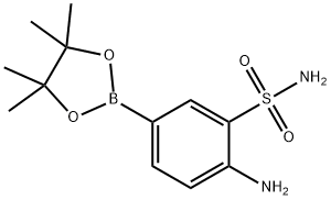 2-amino-5-(4,4,5,5-tetramethyl-1,3,2-dioxaborolan -2-yl)benzene-1-sulfonamide Structure