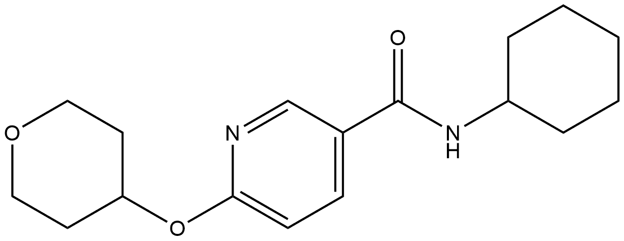 N-Cyclohexyl-6-[(tetrahydro-2H-pyran-4-yl)oxy]-3-pyridinecarboxamide Structure