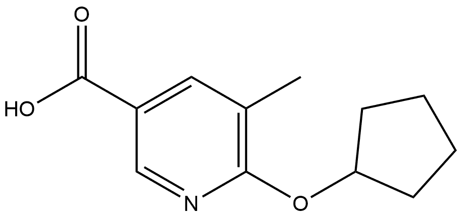 6-(Cyclopentyloxy)-5-methyl-3-pyridinecarboxylic acid Structure