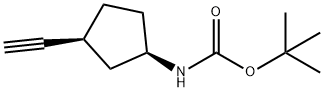 rac-tert-butyl N-[(1R,3S)-3-ethynylcyclopentyl]carbamate Structure