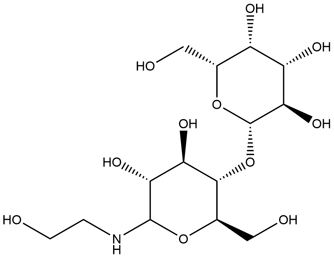 D-Glucopyranosylamine, 4-O-β-D-galactopyranosyl-N-(2-hydroxyethyl)- Structure