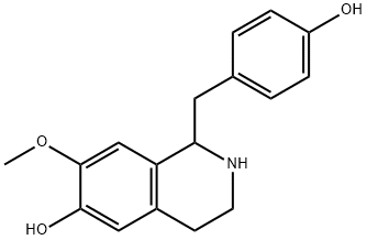 1,2,3,4-Tetrahydro-1-[(4-hydroxyphenyl)methyl]-7-methoxy-6-isoquinolinol Structure
