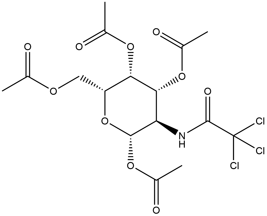 β-D-Galactopyranose, 2-deoxy-2-[(2,2,2-trichloroacetyl)amino]-, 1,3,4,6-tetraacetate Structure