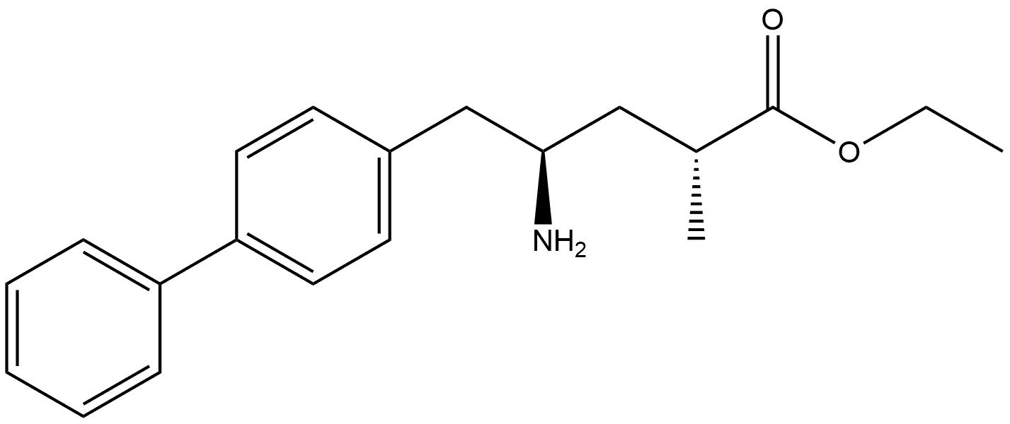 [1,1'-Biphenyl]-4-pentanoic acid, γ-amino-α-methyl-, ethyl ester, (αR,γR)- Structure