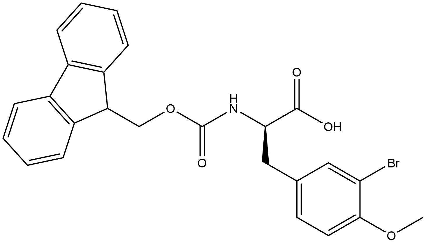 3-Bromo-N-[(9H-fluoren-9-ylmethoxy)carbonyl]-O-methyl-D-tyrosine Structure