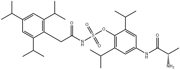 Sulfamic acid, [[2,4,6-tris(1-methylethyl)phenyl]acetyl]-, 4-[(2-amino-1-oxopropyl)amino]-2,6-bis(1-methylethyl)phenyl ester, (S)- (9CI) Structure