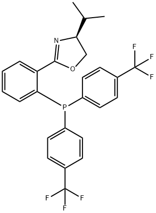 Oxazole, 2-[2-[bis[4-(trifluoromethyl)phenyl]phosphino]phenyl]-4,5-dihydro-4-(1-methylethyl)-, (4S)- Structure