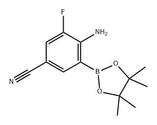 Benzonitrile, 4-amino-3-fluoro-5-(4,4,5,5-tetramethyl-1,3,2-dioxaborolan-2-yl)- Structure