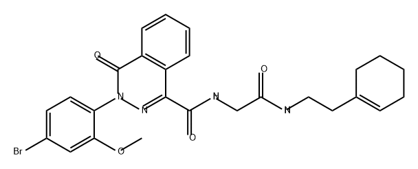 1-Phthalazinecarboxamide, 3-(4-bromo-2-methoxyphenyl)-N-[2-[[2-(1-cyclohexen-1-yl)ethyl]amino]-2-oxoethyl]-3,4-dihydro-4-oxo- Structure