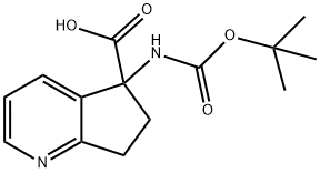 5-[(2-Methylpropan-2-yl)oxycarbonylamino]-6,7-dihydrocyclopenta[b]pyridine-5-carboxylic acid Structure