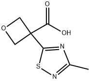 3-Oxetanecarboxylic acid, 3-(3-methyl-1,2,4-thiadiazol-5-yl)- Structure