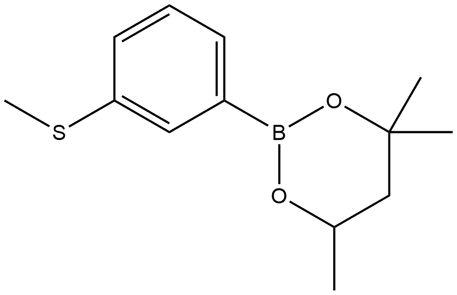 4,4,6-Trimethyl-2-[3-(methylthio)phenyl]-1,3,2-dioxaborinane Structure