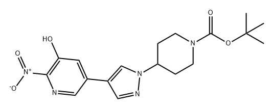 1-Piperidinecarboxylic acid, 4-[4-(5-hydroxy-6-nitro-3-pyridinyl)-1H-pyrazol-1-yl]-, 1,1-dimethylethyl ester Structure