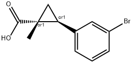 rac-(1R,2S)-2-(3-bromophenyl)-1-methylcycloprop ane-1-carboxylic acid Structure