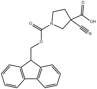 3-cyano-1-{[(9H-fluoren-9-yl)methoxy]carbonyl}p yrrolidine-3-carboxylic acid Structure