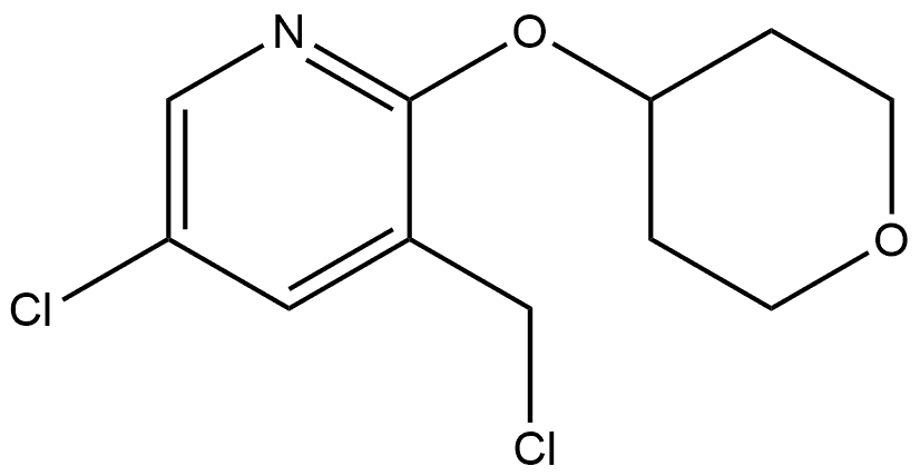 5-Chloro-3-(chloromethyl)-2-[(tetrahydro-2H-pyran-4-yl)oxy]pyridine Structure