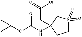 2-(3-{[(tert-butoxy)carbonyl]amino}-1,1-dioxo-1la mbda6-thiolan-3-yl)acetic acid Structure