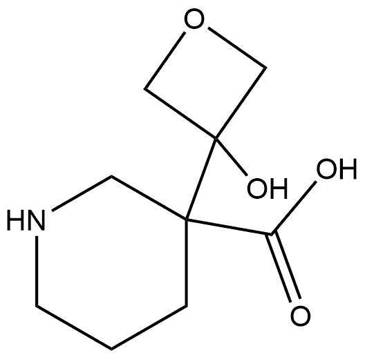 3-(3-Hydroxy-3-oxetanyl)-3-piperidinecarboxylic acid Structure