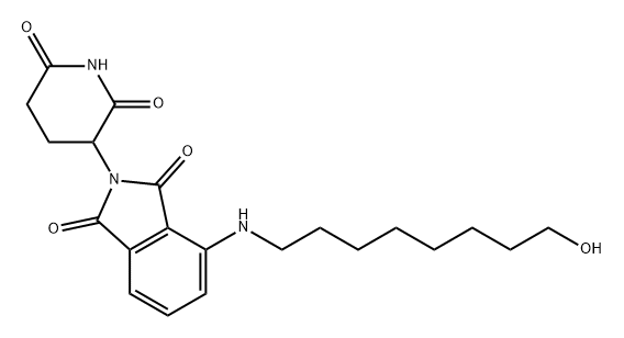 1H-Isoindole-1,3(2H)-dione, 2-(2,6-dioxo-3-piperidinyl)-4-[(8-hydroxyoctyl)amino]- Structure