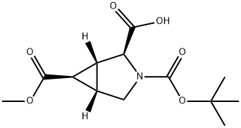 3-Azabicyclo[3.1.0]hexane-2,3,6-tricarboxylic acid, 3-(1,1-dimethylethyl) 6-methyl ester, (1R,2S,5S,6R)- Structure