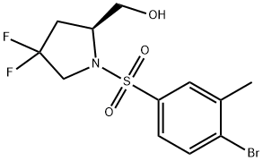 2-Pyrrolidinemethanol, 1-[(4-bromo-3-methylphenyl)sulfonyl]-4,4-difluoro-, (2S)- Structure