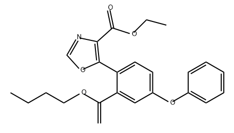 4-Oxazolecarboxylic acid, 5-[2-(1-butoxyethenyl)-4-phenoxyphenyl]-, ethyl ester Structure