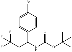 Carbamic acid, N-[1-(4-bromophenyl)-3,3,3-trifluoropropyl]-, 1,1-dimethylethyl ester Structure