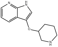 1H-Pyrrolo[2,3-b]pyridine, 3-(3-piperidinyloxy)- Structure