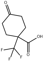 4-oxo-1-(trifluoromethyl)cyclohexane-1-carboxylic acid Structure
