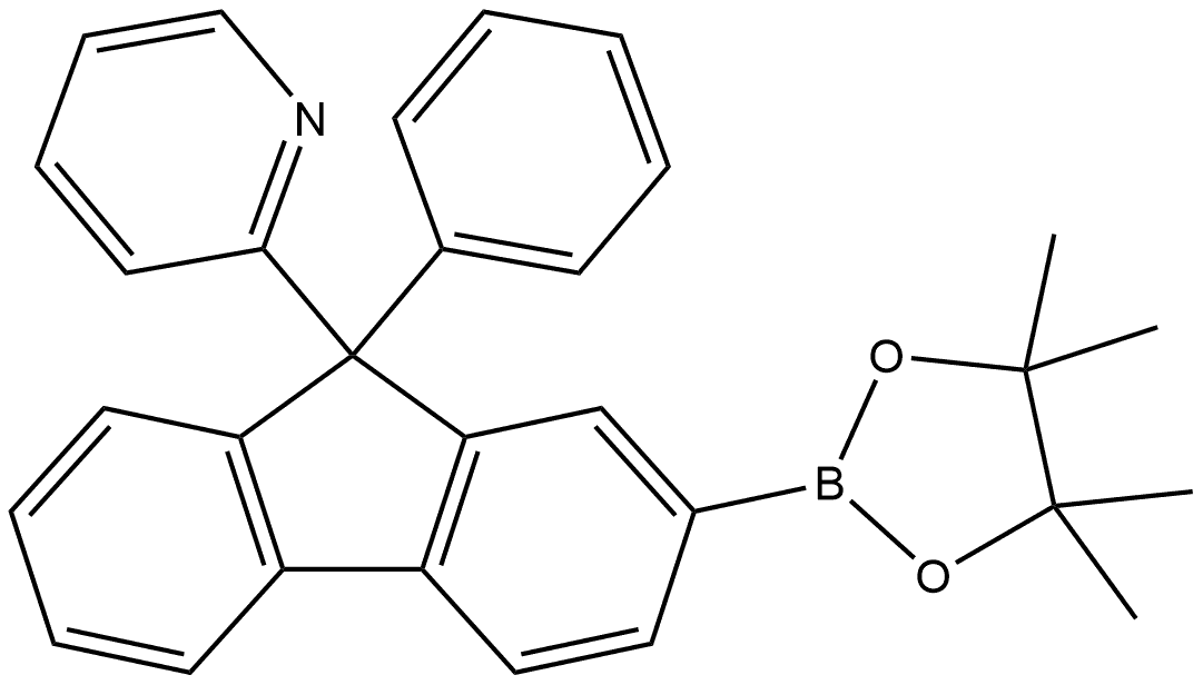 2-[9-Phenyl-2-(4,4,5,5-tetramethyl-1,3,2-dioxaborolan-2-yl)-9H-fluoren-9-yl]pyridine Structure