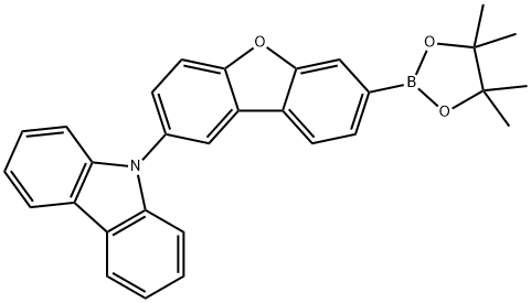 9H-Carbazole, 9-[7-(4,4,5,5-tetramethyl-1,3,2-dioxaborolan-2-yl)-2-dibenzofuranyl]- Structure