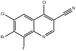 3-Quinolinecarbonitrile, 7-bromo-4,6-dichloro-8-fluoro- Structure