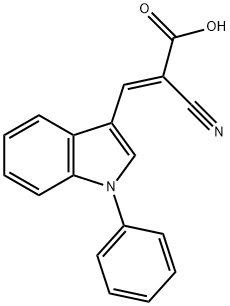2-Propenoic acid, 2-cyano-3-(1-phenyl-1H-indol-3-yl)-, (2E)- Structure