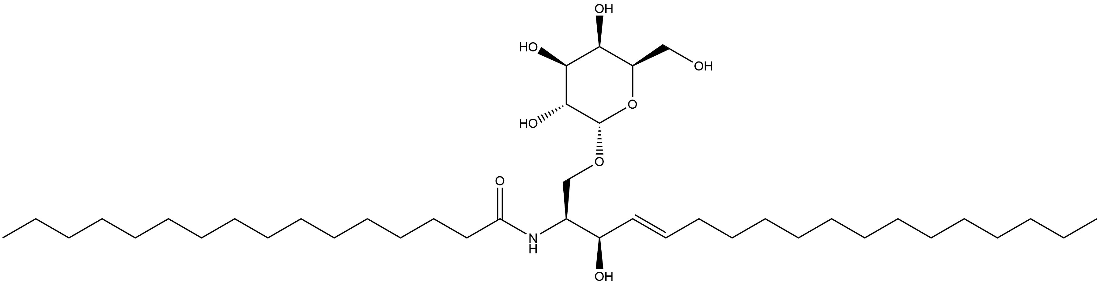 Hexadecanamide, N-[(1S,2R,3E)-1-[(α-D-galactopyranosyloxy)methyl]-2-hydroxy-3-heptadecen-1-yl]- Structure
