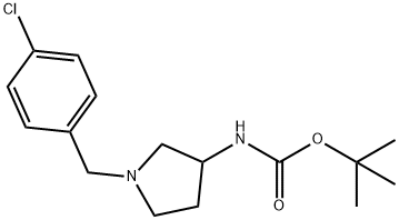 Carbamic acid, N-[1-[(4-chlorophenyl)methyl]-3-pyrrolidinyl]-, 1,1-dimethylethyl ester Structure