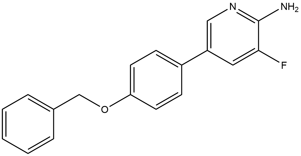 3-Fluoro-5-[4-(phenylmethoxy)phenyl]-2-pyridinamine Structure