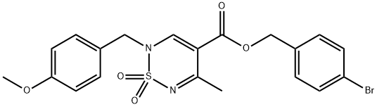 (4-Bromophenyl)methyl 2-[(4-methoxyphenyl)methyl]-5-methyl-1,1-dioxo-2H-2,6-thiadiazine-4-carboxylate Structure