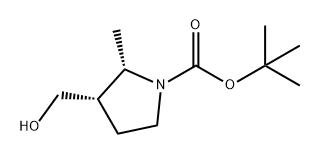 1-Pyrrolidinecarboxylic acid, 3-(hydroxymethyl)-2-methyl-, 1,1-dimethylethyl ester, (2S,3S)- Structure