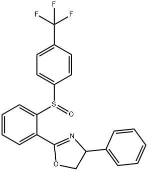 4-Phenyl-2-(2-((4-(trifluoromethyl)phenyl)sulfinyl)phenyl)-4,5-dihydrooxazole Structure