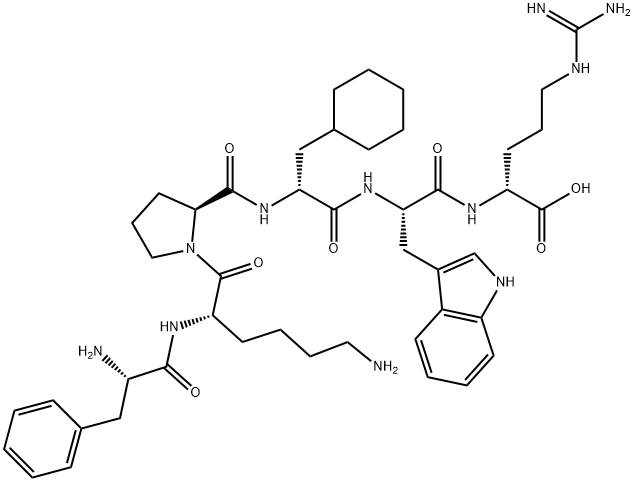 D-Arginine, L-phenylalanyl-L-lysyl-L-prolyl-3-cyclohexyl-D-alanyl-L-tryptophyl- (9CI) Structure