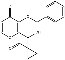 Cyclopropanecarboxaldehyde, 1-[hydroxy[4-oxo-3-(phenylmethoxy)-4H-pyran-2-yl]methyl]- Structure