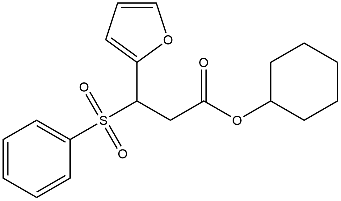 2-Furanpropanoic acid, β-(phenylsulfonyl)-, cyclohexyl ester Structure
