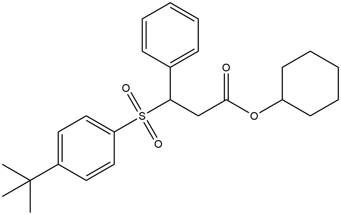 Benzenepropanoic acid, β-[[4-(1,1-dimethylethyl)phenyl]sulfonyl]-, cyclohexyl ester Structure