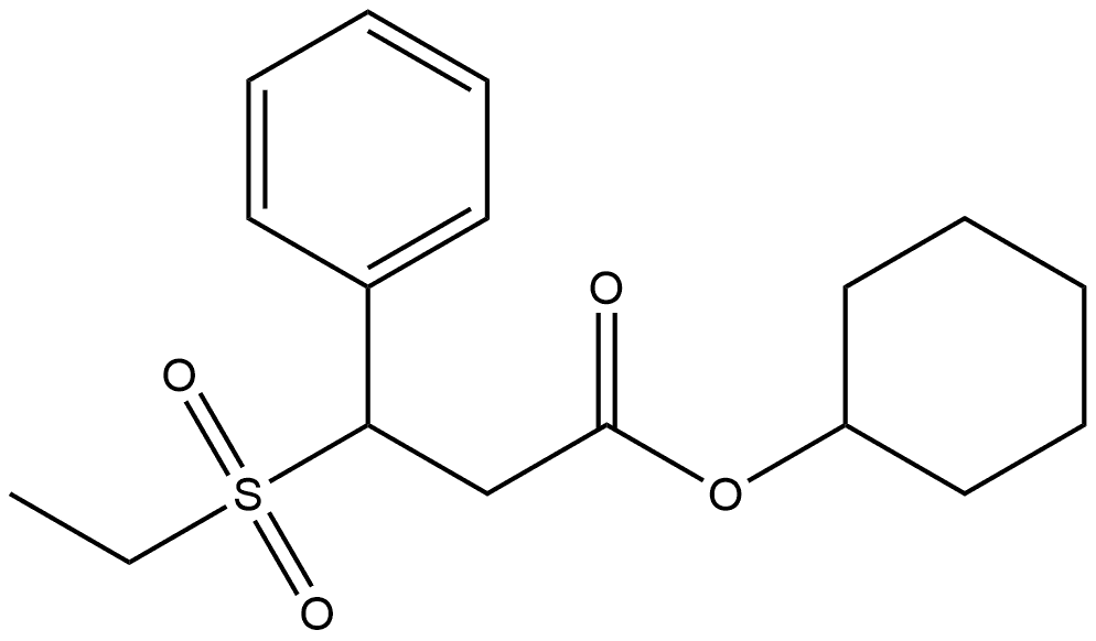 Benzenepropanoic acid, β-(ethylsulfonyl)-, cyclohexyl ester Structure