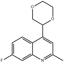 Quinoline, 4-(1,4-dioxan-2-yl)-7-fluoro-2-methyl- Structure