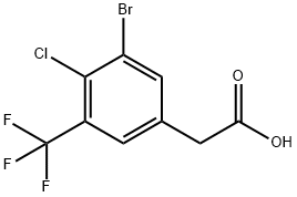 3-Bromo-4-chloro-5-
(trifluoromethyl)phenylacetic acid Structure