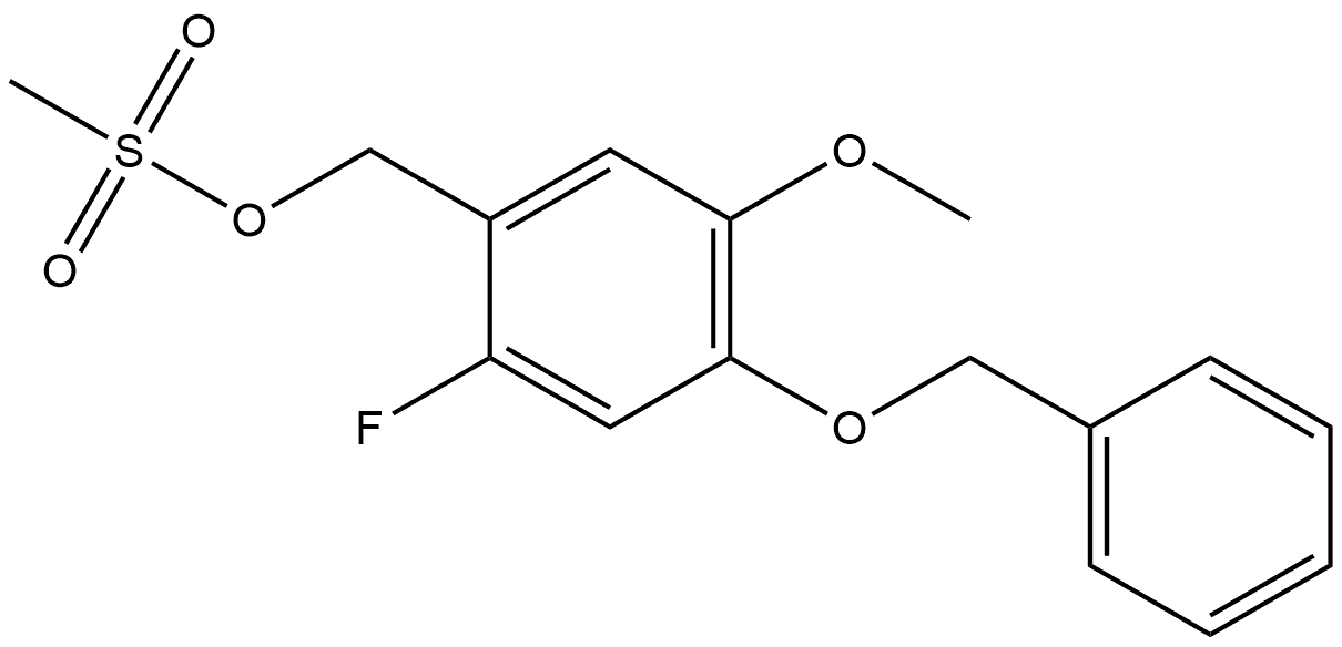 Benzenemethanol, 2-fluoro-5-methoxy-4-(phenylmethoxy)-, 1-methanesulfonate Structure