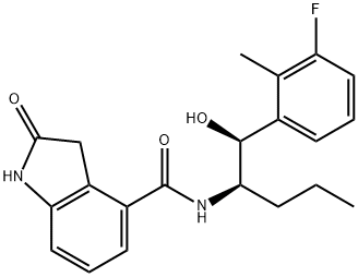 1H-Indole-4-carboxamide, N-[(1R)-1-[(S)-(3-fluoro-2-methylphenyl)hydroxymethyl]butyl]-2,3-dihydro-2-oxo- Structure