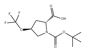 1,2-Pyrrolidinedicarboxylic acid, 4-(trifluoromethoxy)-, 1-(1,1-dimethylethyl) ester, (2R,4S)- Structure