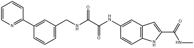 N-[2-(methylcarbamoyl)-1H-indol-5-yl]-N'-{[3-(pyri
din-2-yl)phenyl]methyl}ethanediamide Structure